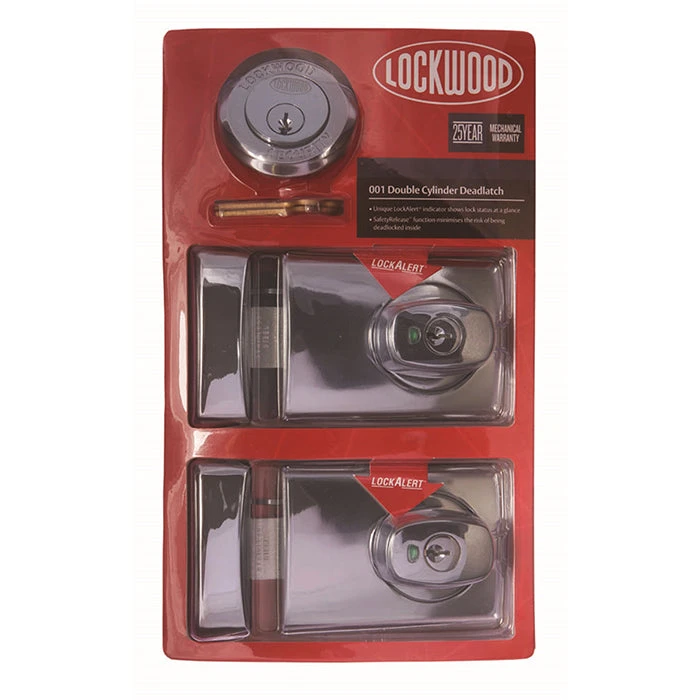 LOCKWOOD 001 DOUBLE CYLINDER DEADLATCH TWIN PACK (CHROME PLATE ONLY) Locking Solutions 1 LOCKWOOD 001 DOUBLE CYLINDER DEADLATCH TWIN PACK (CHROME PLATE ONLY) Locking Solutions