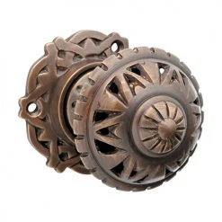 Handles & Hardware TRADCO DOOR KNOB FILIGREE ROUND ROSE PAIR