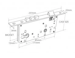 Locking Solutions ZANDA EURO MORTICE LOCK - 85MM PITCH