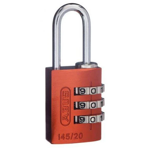 ABUS 3-WHEEL 20MM COMBINATION ALUMINIUM PADLOCK 145/20 VARIOUS COLOURS 3 ABUS 3-WHEEL 20MM COMBINATION ALUMINIUM PADLOCK 145/20 VARIOUS COLOURS