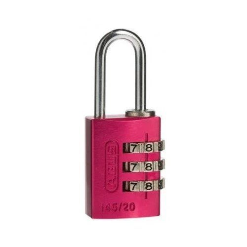 ABUS 3-WHEEL 20MM COMBINATION ALUMINIUM PADLOCK 145/20 VARIOUS COLOURS 4 ABUS 3-WHEEL 20MM COMBINATION ALUMINIUM PADLOCK 145/20 VARIOUS COLOURS