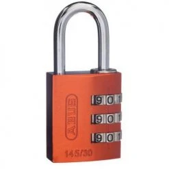 ABUS 3-WHEEL 30MM COMBINATION ALUMINIUM PADLOCK 145/30 VARIOUS COLOURS