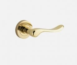 IVER DOOR LEVER STIRLING ROUND ROSE BACKPLATE Door Handles & Levers