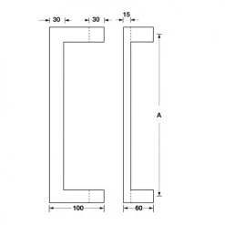 Pull Handles HAFELE PULL HANDLE SET - OFFSET SQUARE