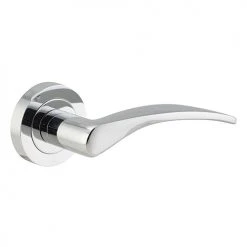 IVER DOOR LEVER OXFORD ROUND ROSE BACKPLATE