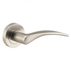 IVER DOOR LEVER OXFORD ROUND ROSE BACKPLATE