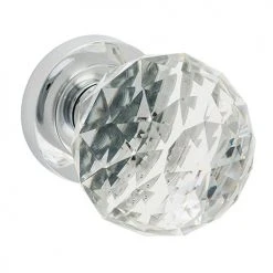 Handles & Hardware TRADCO CLEAR DIAMOND CUT GLASS DOOR KNOB