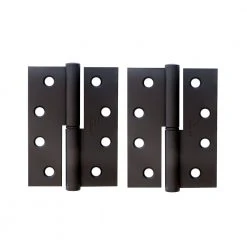 Hinges & Magnets TRIO MATT BLACK LIFT OFF HINGE (PAIR) 85MM X 60MM X 1.6MM