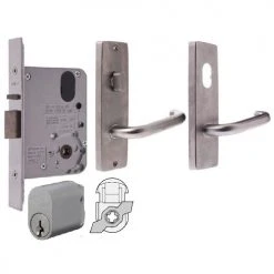 LOCKWOOD DOOR HARDWARE KIT FOR TIMBER DOOR (INC. HINGES, LOCK, HANDLES & CYLINDER) Handles & Hardware