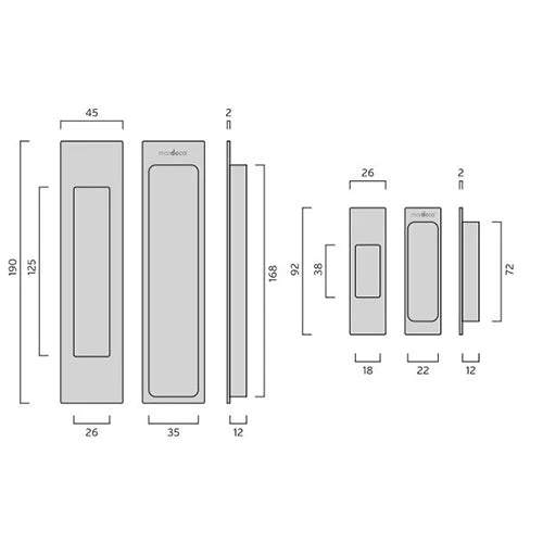 Nidus MARDECO 'M' SERIES FLUSH PULL PASSAGE SET 3 Nidus MARDECO 'M' SERIES FLUSH PULL PASSAGE SET