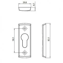 LOCKWOOD PALLADIUM HIGH PROFILE EURO CYLINDER ESCUTCHEON SET Escutcheons