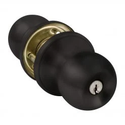 TRIO BUILDERLOCK MATT BLACK ENTRANCE KNOB SET