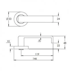 Handles & Hardware MADINOZ VISION ROUND ROSE LEVERSET MDZ888-12