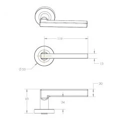 MADINOZ URBAN ROUND ROSE LEVERSET MDZ L27T Handles & Hardware