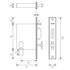 Flush Pulls HALLIDAY AND BAILLIE SLIDING DOOR PRIVACY SET HB695 (250MM)
